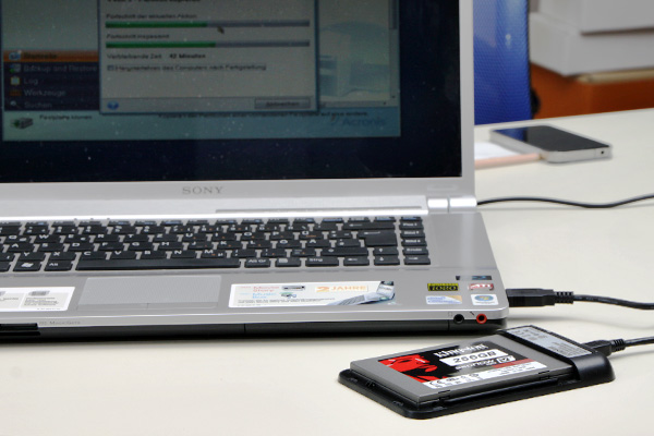 Die interne HDD wird mit Acronis »True Image HD« auf die SSD geklont (Bild: speicherguide.de).