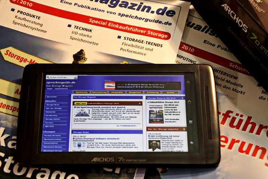 »Archos 70 Internet Tablet« (Bild: speicherguide.de)