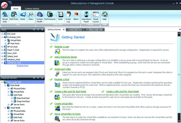 Screenshot »SANsymphony-V«, Quelle: Datacore