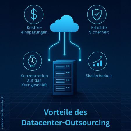 Skalierbarkeit, Sicherheit, Fokus auf das Kerngeschäft: Die Auslagerung der IT-Infrastruktur kann Unternehmen strategisch wie operativ deutlich entlasten. Grafik: speicherguide.de via DALL-E