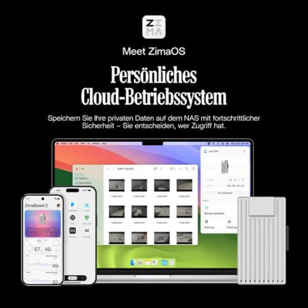 ZimaOS ermöglicht eine private Cloud mit automatischen Smartphone-Backups, Fotoverwaltung und Dateifreigaben – bequem über den Browser. (Bild: Icewhale)