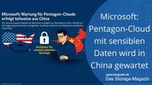 Microsoft: Wartung für Pentagon-Clouds erfolgt teils aus China