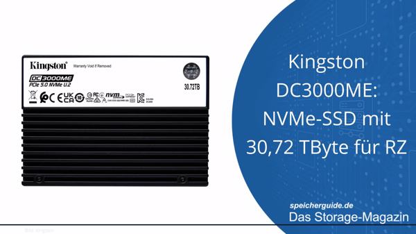 Kingston DC3000ME: NVMe-SSD mit 30,72 TByte für RZ