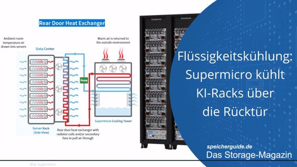 Flüssigkeitskühlung: Supermicro kühlt KI-Racks über die Rücktür