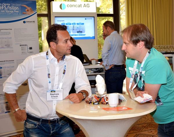 Concat-Stand auf dem »TSM Symposium 2105« mit Stéphane Criachi (li), Solution Architect bei Concat (Bild: Harald Karcher)