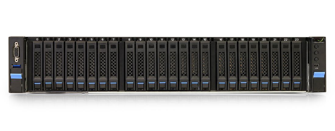 Hardware-Basis der Hyperkonvergenz-Systeme sind die Grafenthal-R2208-S2-Server (Bild: Grafenthal)